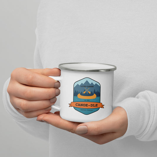 Live, Laugh, Canoe-dle Enamel Mug